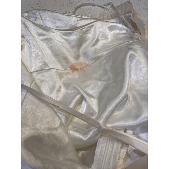 ECI New York 100% Silk Ivory Eyelet Ruffle Mini Spaghetti Strap Dress Size 10 - Picture 16 of 16